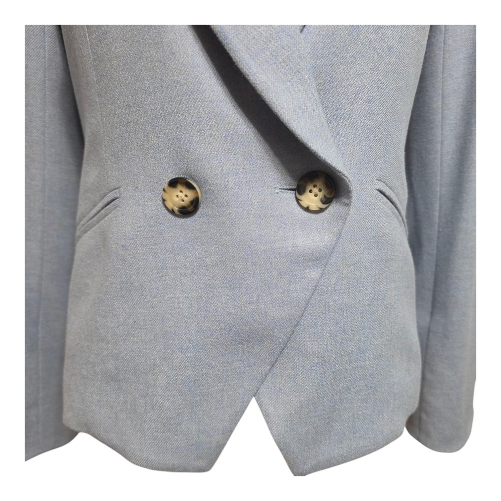 Veronica Beard Rickie Cropped Tailored Rickie Dickey Jacket Heather Smoke Blue 8 - Picture 8 of 16